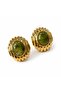 Special Series Oval Green Stone Detailed Earrings