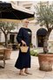 Luna Belted Shirt Dress Strawberry Fabric Summer Hijab Dress-Navy Blue - 2