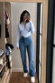 Women's Flexible Classic Dark Blue Palazzo Jeans