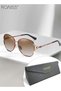 Womens Butterfly Polarized Sunglasses UV400 Protection Gold Brown Metal Frame Decorated with Flower Pattern Fashion Anti Glare Sun Shades with Glasses Case
