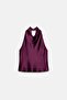 Women's Backless Degaje Collar Blouse - 4