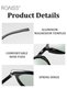 Polarized Square Sunglasses for Men Women UV400 Protection Sun Glasses TR Frame Unisex Color Changing for Driving Fishing Golfing Traveling Black - 7