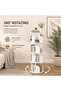 360° Rotating 3‑Tier（4‑Tier） Bookshelf with Anti-Fall Protective Baffle, for Study Room, Living Room - 3
