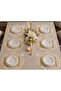 French Lace Supla Set for 6 People Gold Glitter Cream