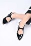 Laceless Neolite Sole Genuine Leather Open Back Pointed Toe Thin Heeled Shoes 342-561 K - 5