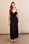 Women's Black Midaxi Dress with Front Window Ees003114 - 4