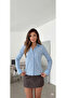 Women's Stylish Poplin Shirt with Pockets - 3