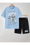 Judo Printed 100% Cotton Crewneck Children's T-Shirt-Shorts Two-Piece Set