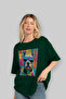 For Dog Lovers 63 Front Dog Printed Green Oversize T-Shirt 100% Cotton Unisex Dog Lover Premium Design - 4