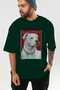 For Dog Lovers 41 Front Dog Printed Green Oversize T-Shirt 100% Cotton Unisex Dog Lover Premium Design - 6
