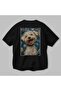 For Dog Lovers 38 Back Dog Print Black Oversize T-Shirt 100% Cotton Unisex Dog Lover Premium Design - 3