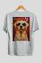 For Dog Lovers 51 Back Dog Print White Oversize T-Shirt 100% Cotton Unisex Dog Lover Premium Design