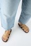 Borde Women's Genuine Leather Scarf and Buckle Nubuck Tan Slippers - 7