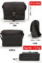 7503 Genuine Leather Black Cover Waterproof Waxed Canvas 15” Laptop, School, Document Travel Bag - 2