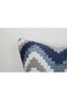 Blue Zigzag Patterned Decorative Throw Pillow Cover Modern Geometric Design - 2