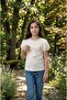 Girl's Balloon Sleeve T-Shirt with Stones and Bow - 3