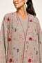 2 Pieces Linen Abaya with white elegant embroidery - 2