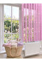 Pink, Star Patterned, 1 to 2 Sparse Pleats, Children's and Baby's Room, Honeycomb Top Short Tulle Curtain - 8