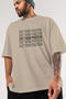 Eat Your Protein Oversize Front Printed Beige T-Shirt 100% Cotton Streetwear Premium Comfortable Fit - 3