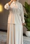 6486 - Stylish, Comfortable, Soft Lina Interlock Fabric, Loose Waist Tie Detail, Women's Skirt Tunic Set - 5