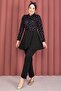Allerli Hijab Swimsuit with Front Half Zipper Skirt Black - 7