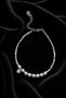 Pearl Detailed Silver Color Women's Bracelet with Zircon Stone Charm Detailed Elegant Bracelet - 2