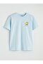 Xside Blue Spongebob Printed 100% Cotton Women's T-Shirt - 4