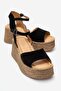Liam Women's Genuine Leather Sandals Black Suede