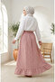 Elastic Waist Floral Patterned Skirt 0314-02 Powder - 5