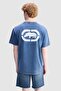 Bennett Loose Fit Crew Neck Printed 100% Cotton Men's Navy Blue T-Shirt - 4