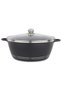36 cm Die Cast Casserole- DC3204 Non Stick Aluminum Cookware with Non Stick Coating, Compatible with Hot Plate, Halogen, Gas Cooktops with Tempered Glass Lid