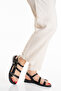 Black Thermo Non-Slip Sole Buckle Detailed Women's Sandals - 2