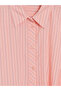 Lcw Vision Pink Belted Striped Women's Shirt - 6