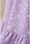 Elastic Waist Polka Dot Patterned Skirt 0312-03 Lilac - 4
