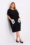 Women's Plus Size Black, Knit Pocket, Crew Neck, Comfort Fit Viscose Dress 65N39517