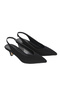 Qenor Women's Women's Black Crinkle Patent Leather Kitten Heel Slingback Pointed Toe Heeled Shoes Daily Casual Stylish Heels 3 cm - 6