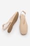 Women's Blunt Toe Hand Knitted Mary Jane Strappy Daily Ballerinas Zelna Beige - 8