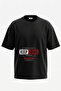 Keep Going Design Back Printed Cotton Black Oversize T-Shirt
