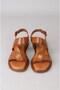 Seç c319 genuine leather women's sandal (sole: 2 cm) taba - 3