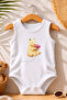 100% Cotton Summer Printed Bodysuit, Athlete Blow-Drying Hamster
