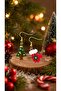 Miyuki Bead Handmade Gloves and Tiny Pine Tree Earrings New Year Christmas Noel - 4