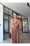 Tie-Up Lace Embroidered Cotton Dress Camel - 5
