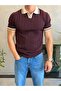 Men's Contrast Regular Fit Polo Neck Tshirt Claret Red Eca078