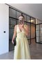 Tie-Dye Lace Embroidered Cotton Dress Yellow