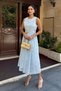 Women's Brode Woven Dress with Belt Detail - 3