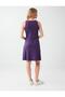 Purple V-Neck Sleeveless Straight-Cut Dress - 4