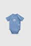 Organic Cotton Short Sleeve Double Breasted Bodysuit Blue
