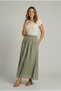 Women's Strawberry Fabric Wide-Cut Maxi Skirt with Pockets and Elastic Waist - 3
