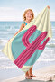 Cactus Themed Modern Beach Towel - Bohemian Pastel Yellow Pink Pool Sea Quick-Dry Microfiber Towel - 6