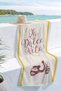 Italian La Dolce Vita Themed Beach Towel-Mediterranean Style Cream Yellow Pool Sea Bath Beach Cover - 2